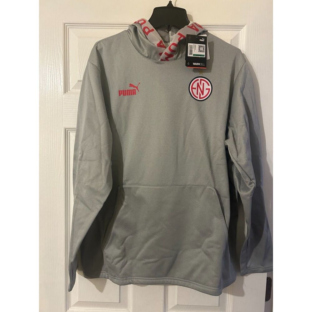 Puma England Football Gray Hoodie Fleece Sweatshirt Mens Large NWT